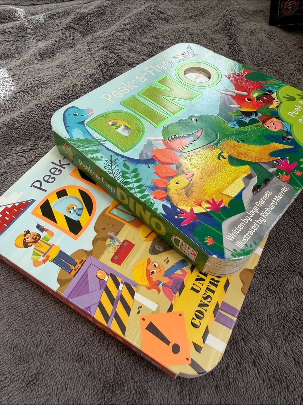 Set of (2) Peek-a-Flap Board Books (Dino & Dig!)